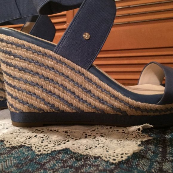 Cole Haan Cloudfeel Espadrille Wedge Sandal Blue Women's Size 7.5 - Picture 4 of 15